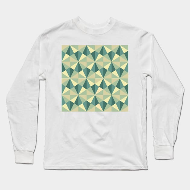 Geometric Polygon Pattern Long Sleeve T-Shirt by Patternos